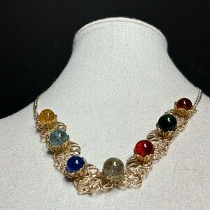 Vintage Germany Multicolor Beaded Necklace